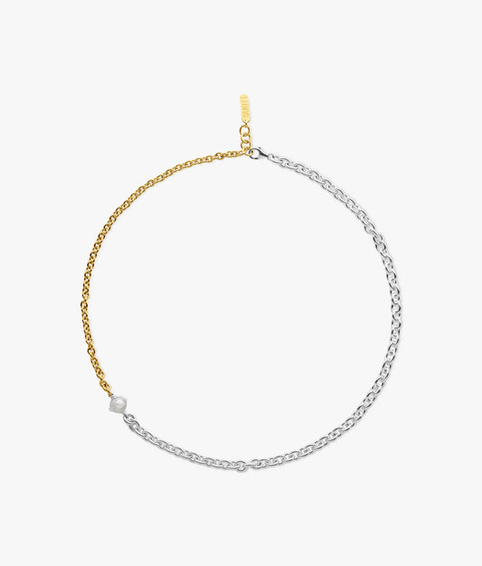 Naked Pearls Gold Plated Silver Encapsulated Chain Necklace