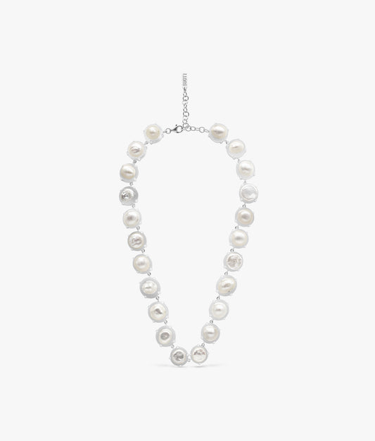 Sterling Silver Naked Pearls Encapsulated Necklace