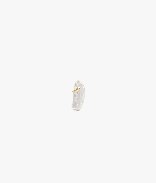 Gold Plated Silver Recycled Stick Pearl Earring