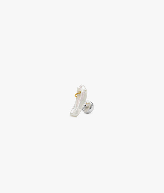 Gold Plated Silver Recycled Stick Pearl Earring