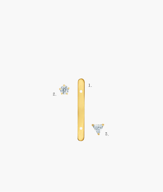 Lab Diamond Conexiones N3 Earring in 14K gold and 0.26ct GLD