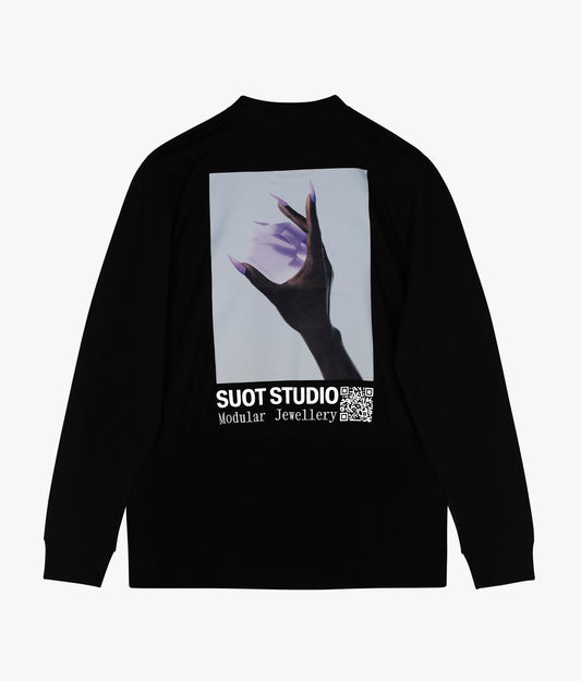 T-shirt SUOT STUDIO - Purple gems on BLACK