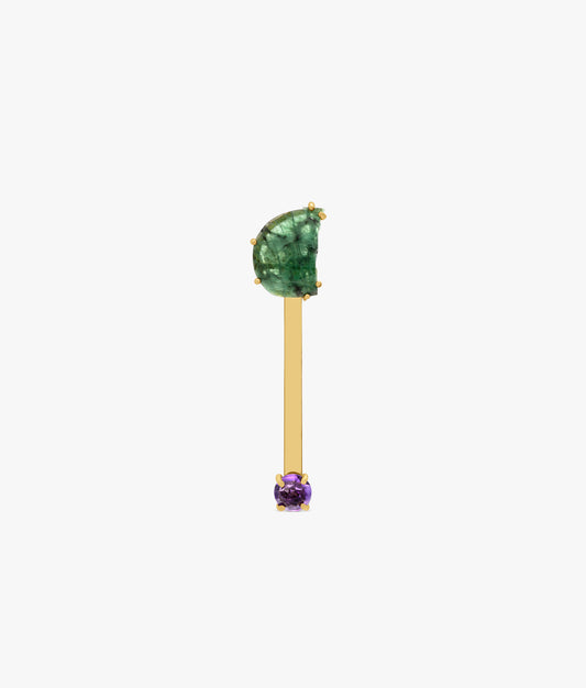 14 KT  Emerald Conexiones Earring
