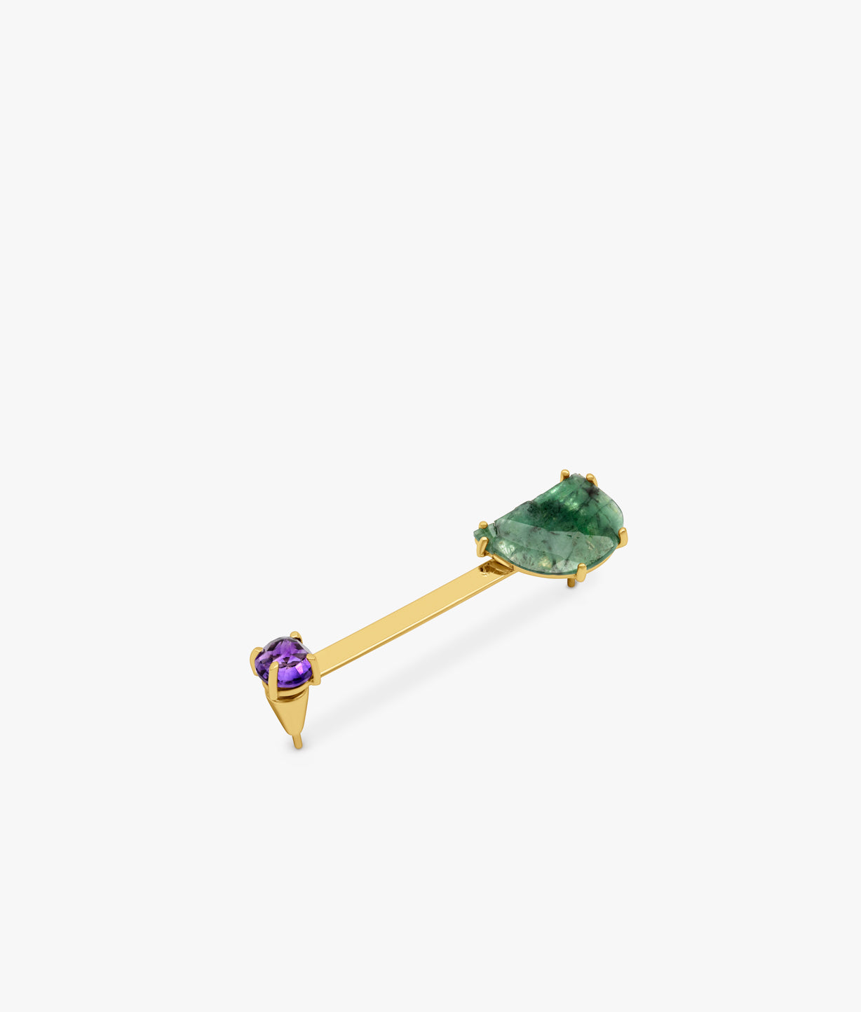 14 KT  Emerald Conexiones Earring