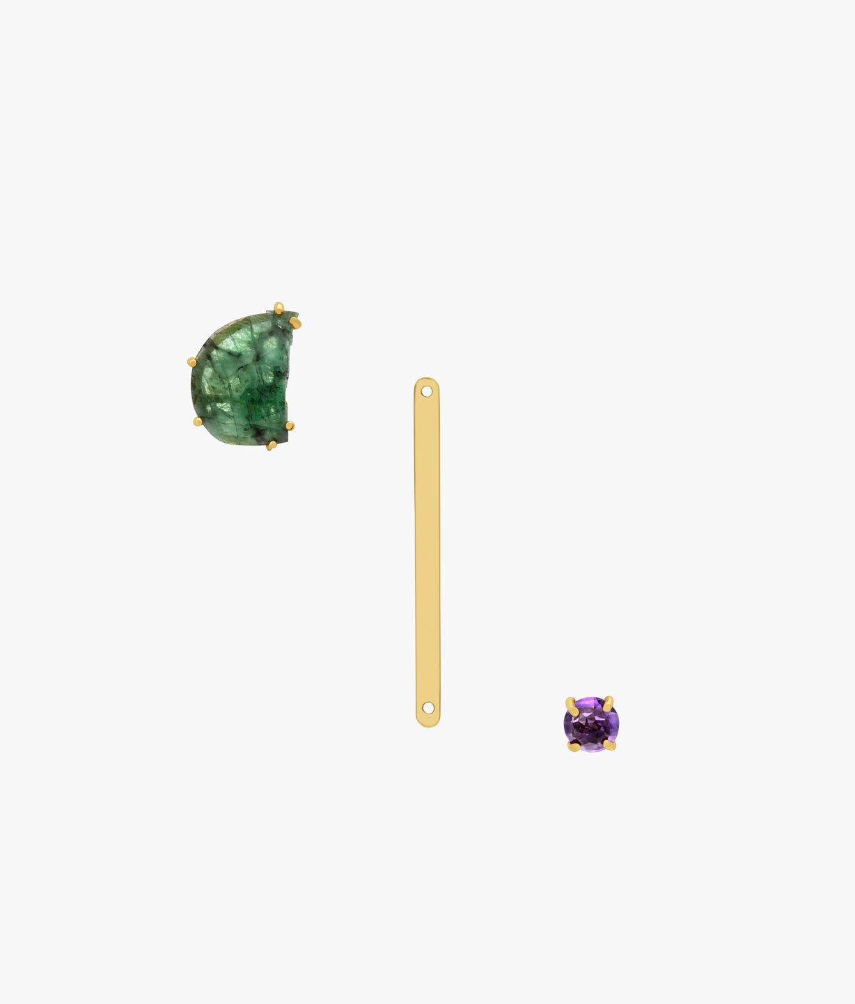 14 KT  Emerald Conexiones Earring