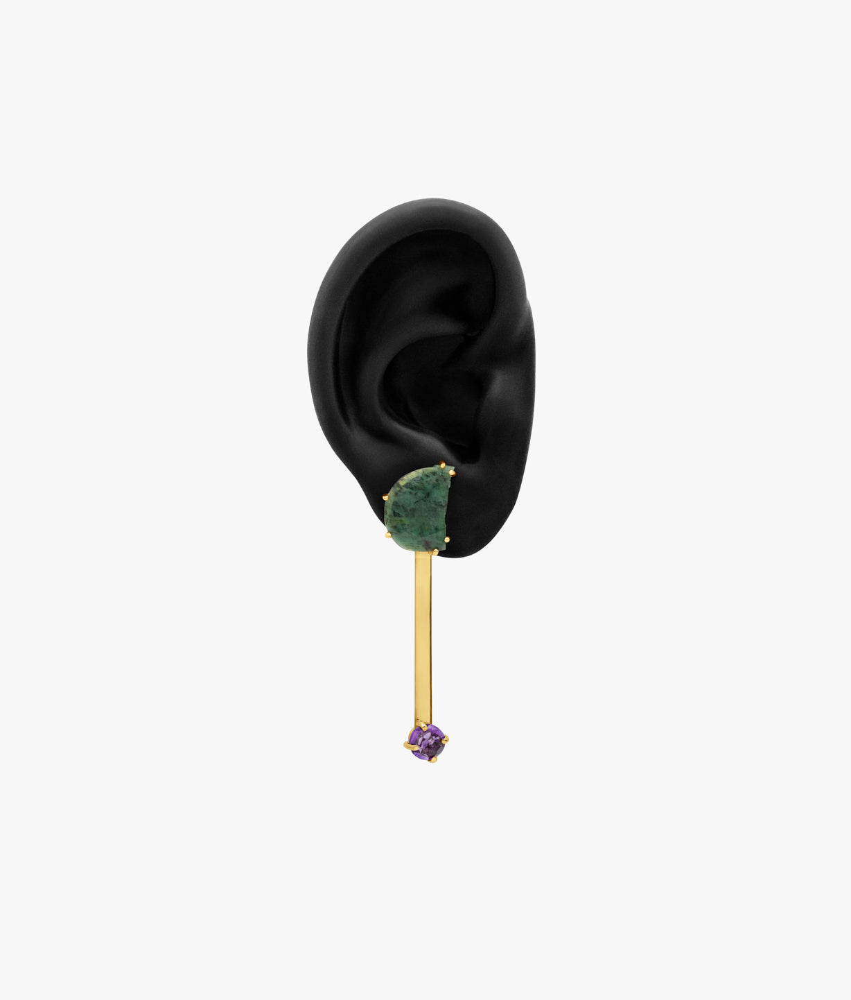 14 KT  Emerald Conexiones Earring