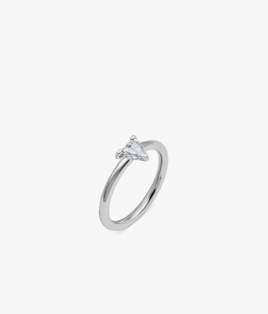 Half Cut Lab Diamonds 14K White Gold Ring 0.45 ct