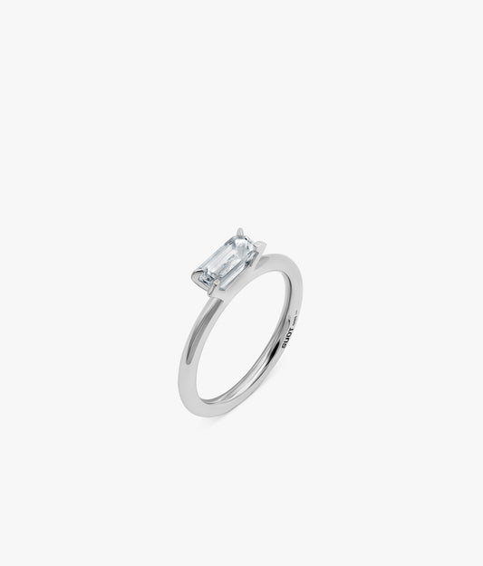 Half Cut Lab Diamonds  14K White Gold Ring 0.72 ct