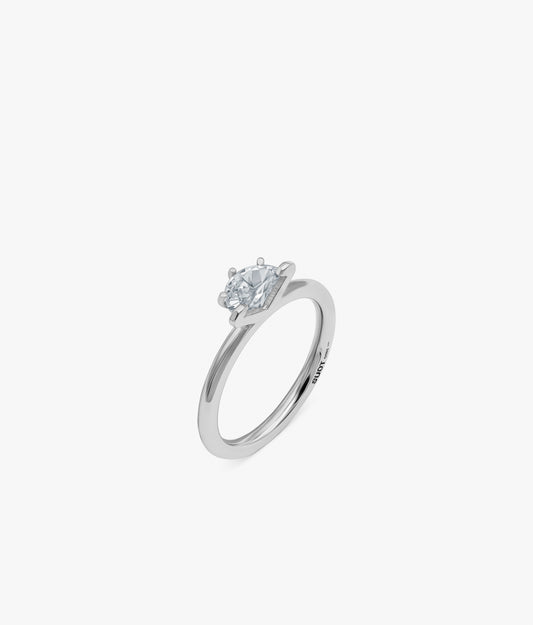 Half Cut Lab Diamonds 14K White Gold Ring 0.49 ct