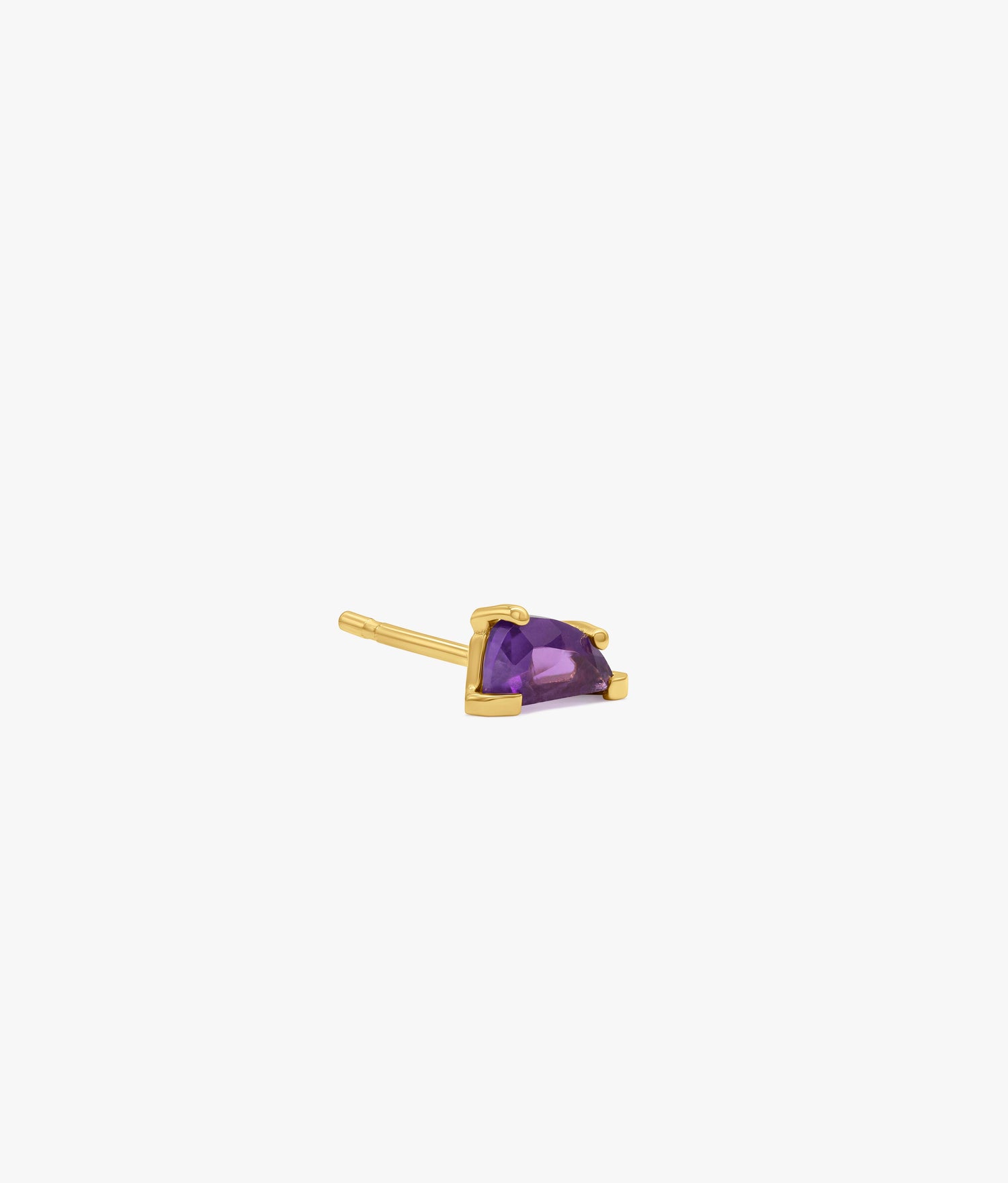Mini Half Cut Vibrant Mini Amethyst Earring
