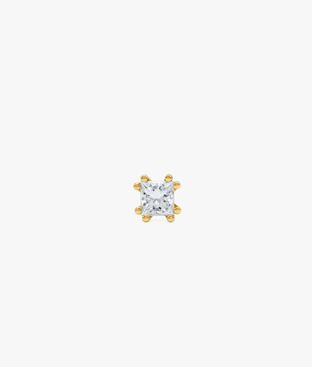 Princess Cut Lab Diamond Single Earring