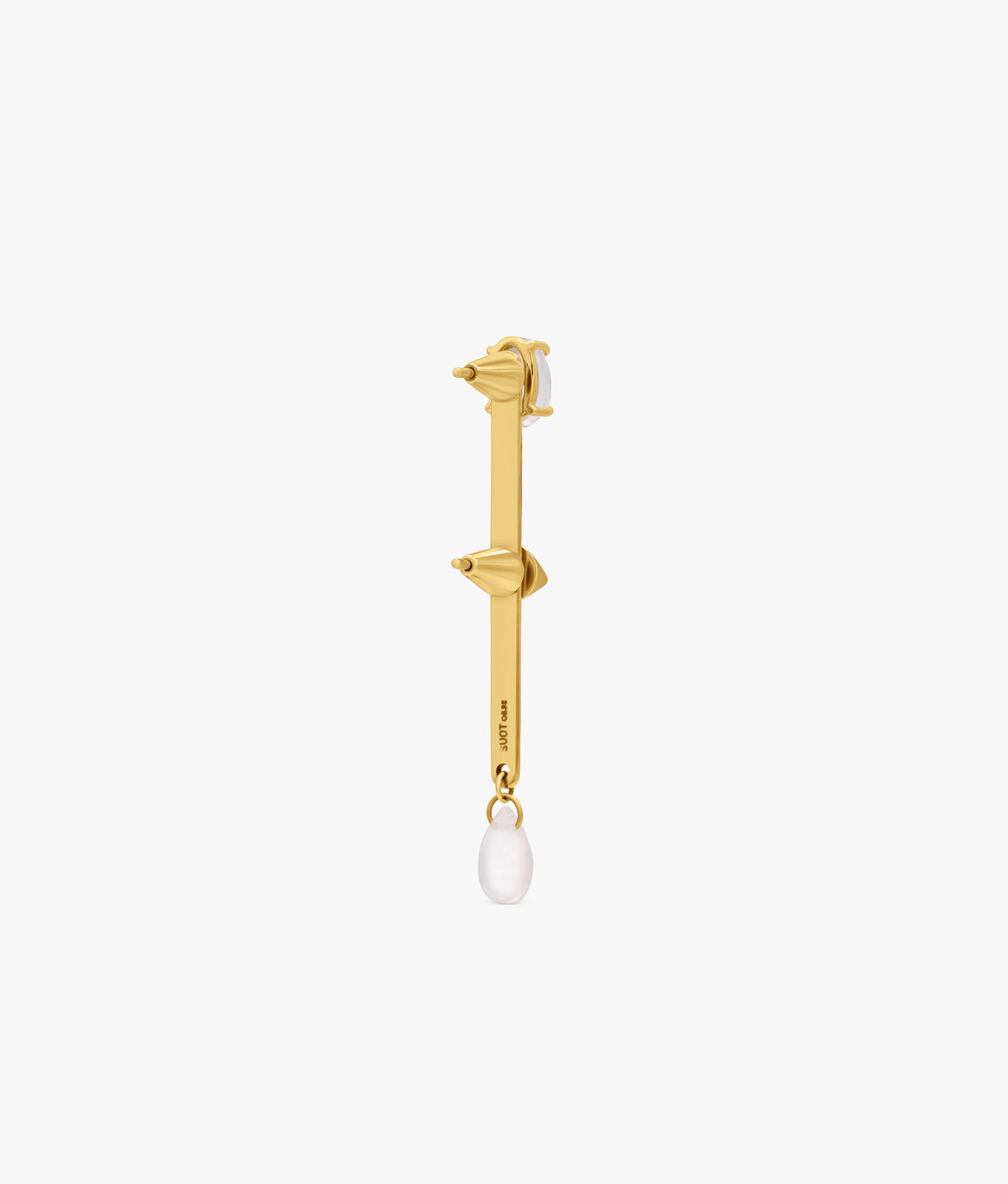 14 KT Rose Quarz Conexiones Earring