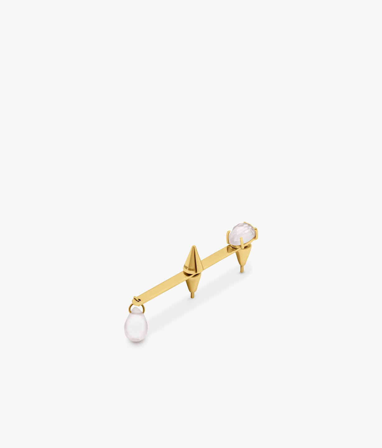 14 KT Rose Quarz Conexiones Earring