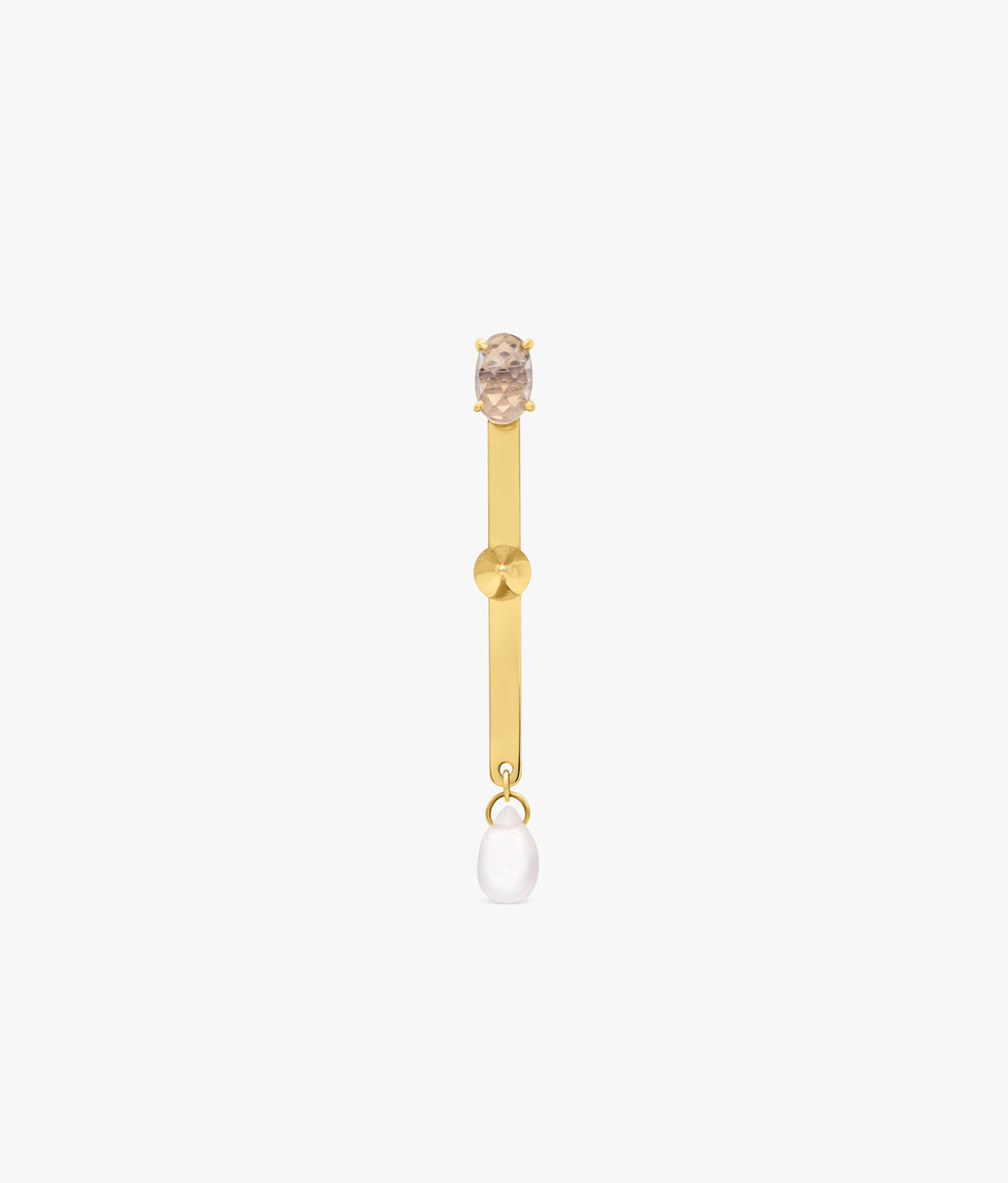 14 KT Rose Quarz Conexiones Earring