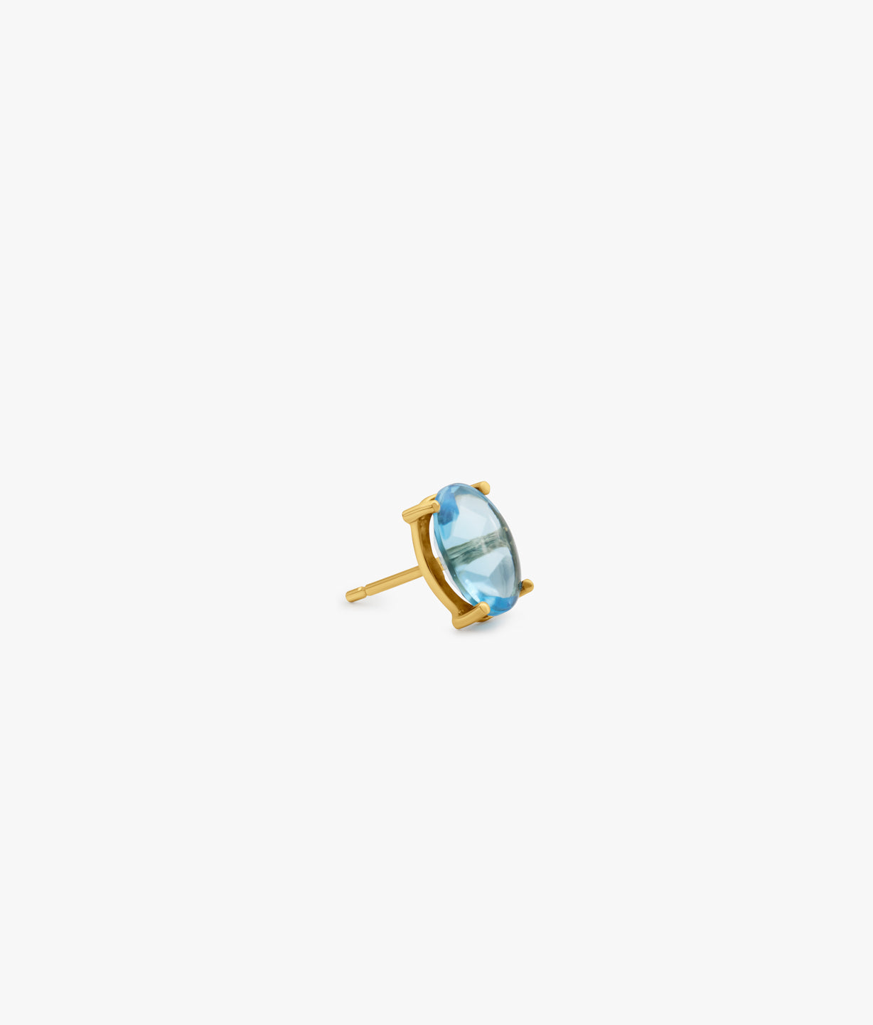 Unique Gems Oval Blue Topaz  Earring