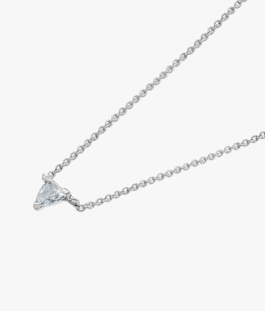 Half Cut Lab Diamonds 14K White Gold Necklace 0.14 ct