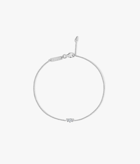 Half Cut Lab Diamonds 14K White Gold Bracelet 0.10 ct