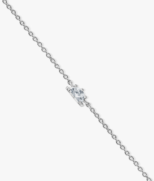 Half Cut Lab Diamonds 14K White Gold Bracelet 0.10 ct