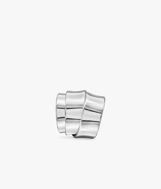 Medium 3-Ribbon Sterling Silver Ear Cuff