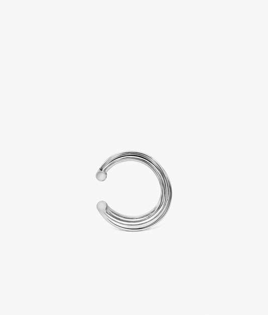 Medium 3-Ribbon Sterling Silver Ear Cuff