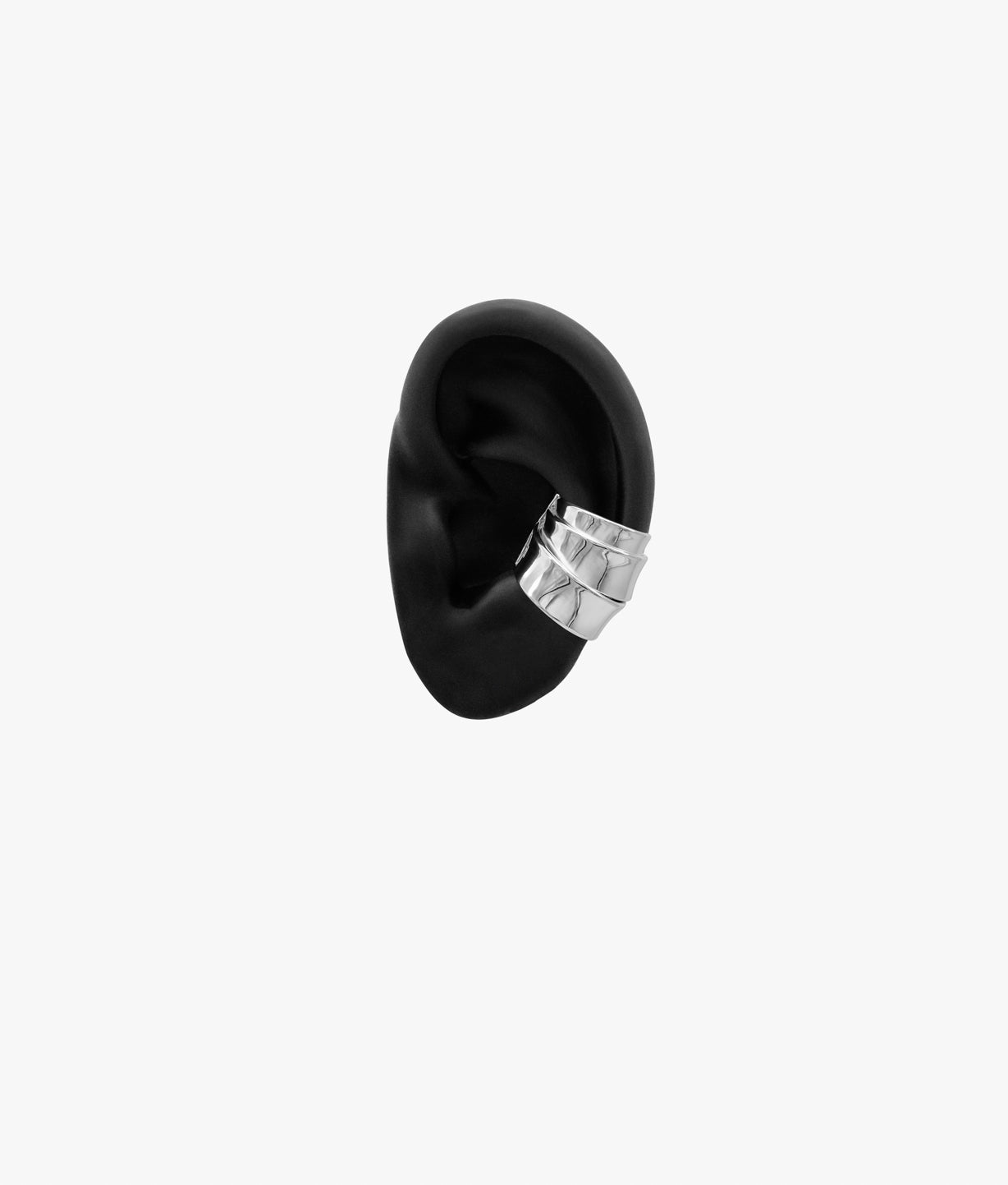Ear Cuff de Plata de 3 Cintas Medio