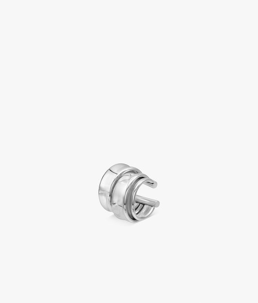 Small 3-Ribbon Sterling Silver Ear Cuff