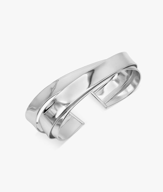 Sterling Silver 3-Ribbon Palm Cuff