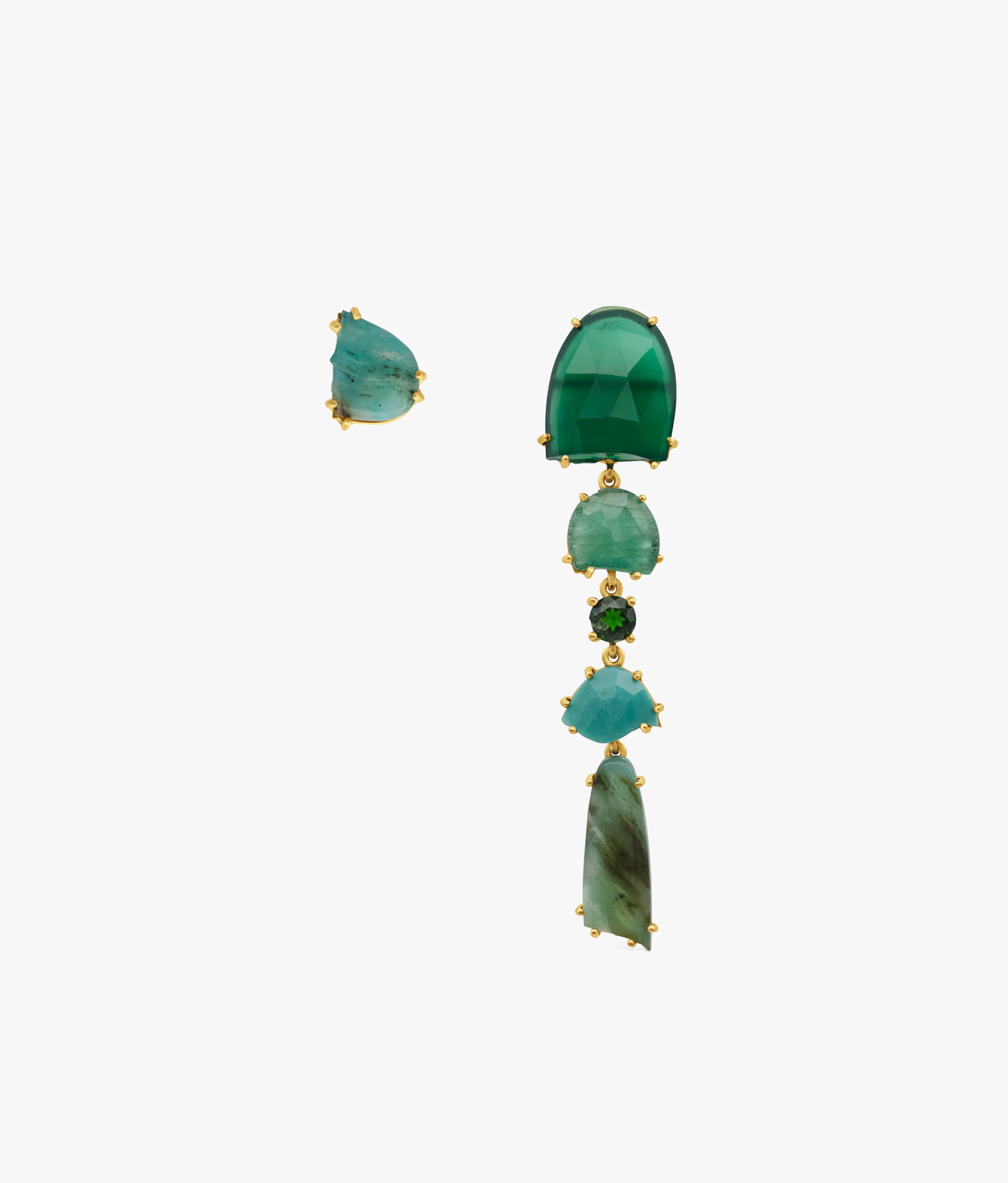 Pendientes Asimétricos  Verdes Unique Gems 