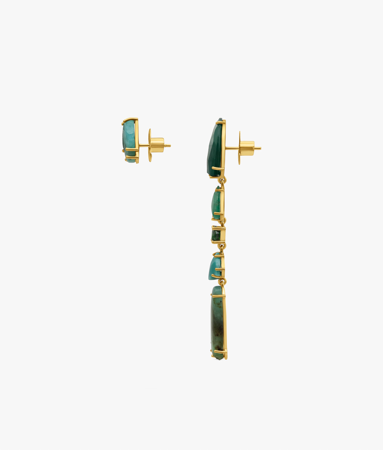 Pendientes Asimétricos  Verdes Unique Gems 