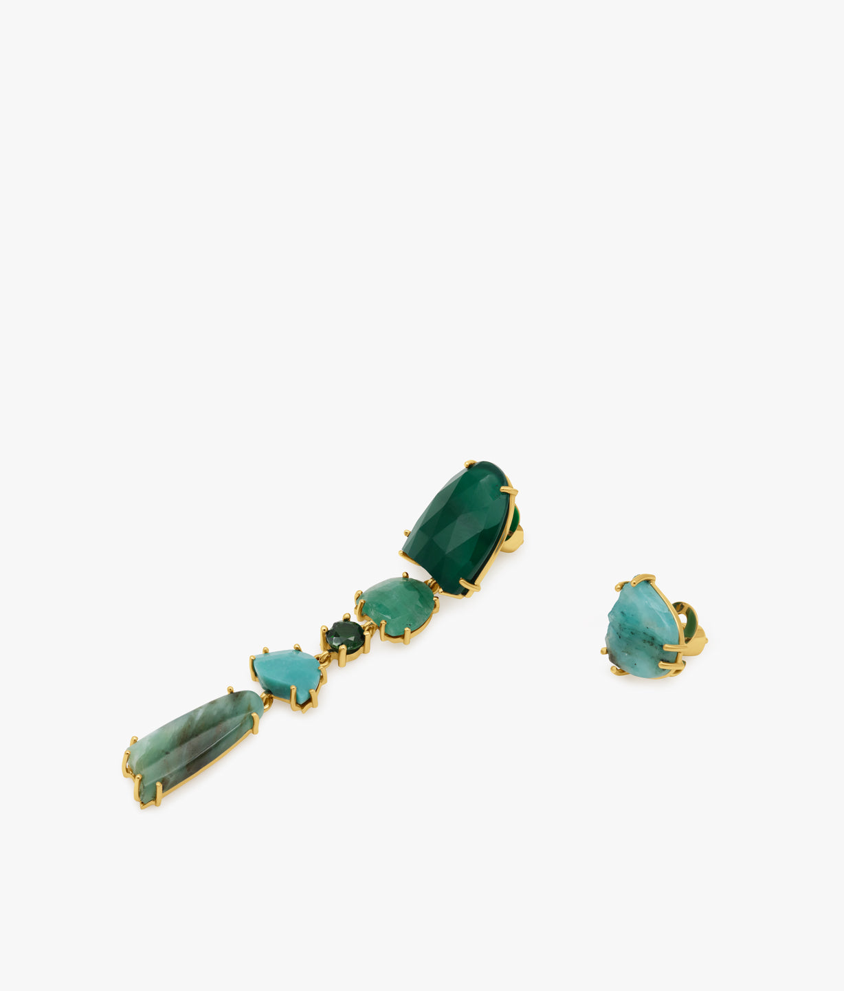 Pendientes Asimétricos  Verdes Unique Gems 