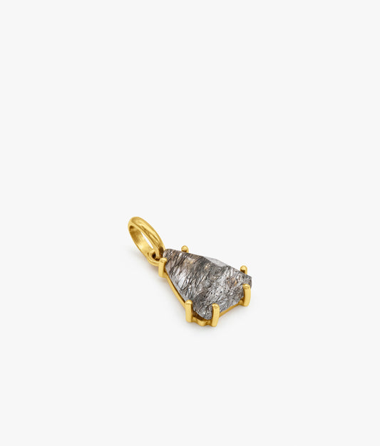 Unique Gems  Tourmalinated  Quartz Charm