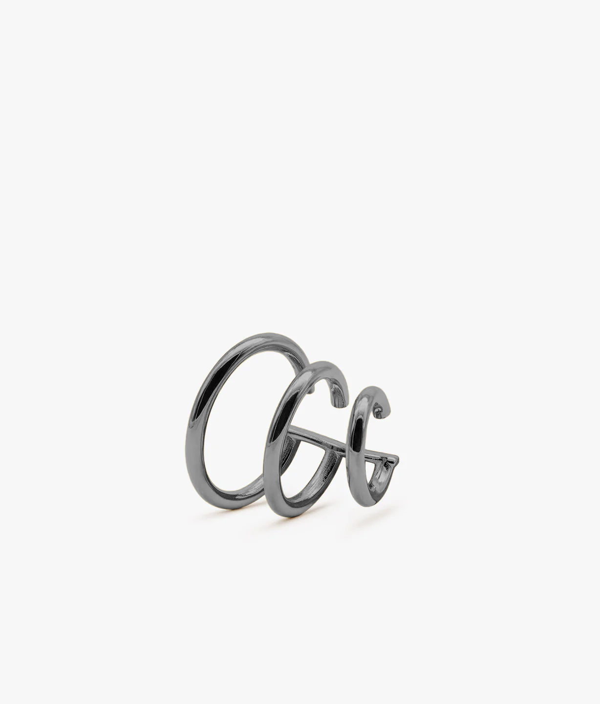 EARCUFF TRIPLE EN PLATA BAÑADA EN RUTENIO