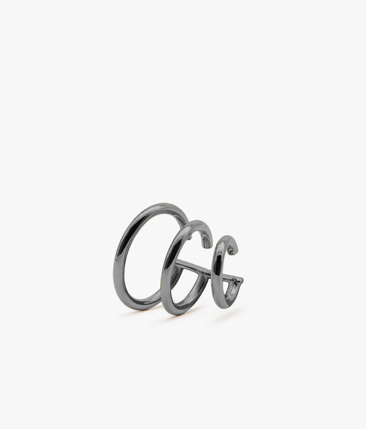 RUTHENIUM PLATED SILVER TRIPLE EAR CUFF