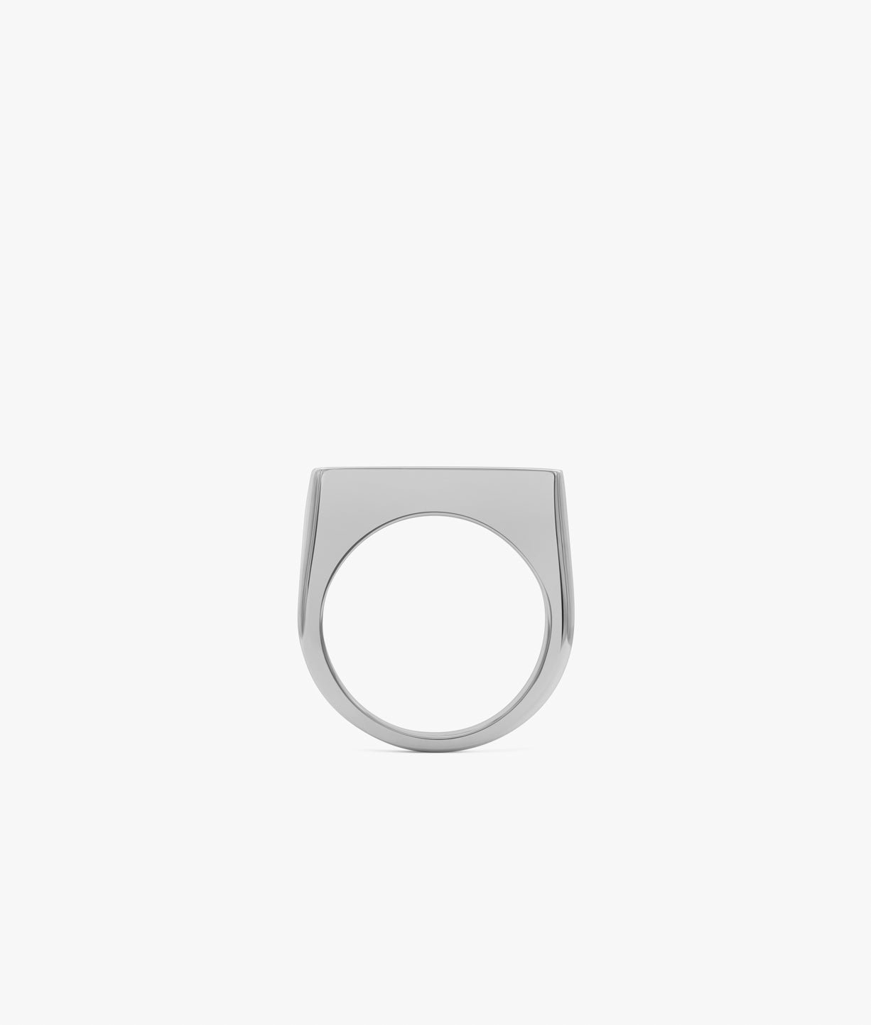 Half Cut Round Signet Ring in Silver