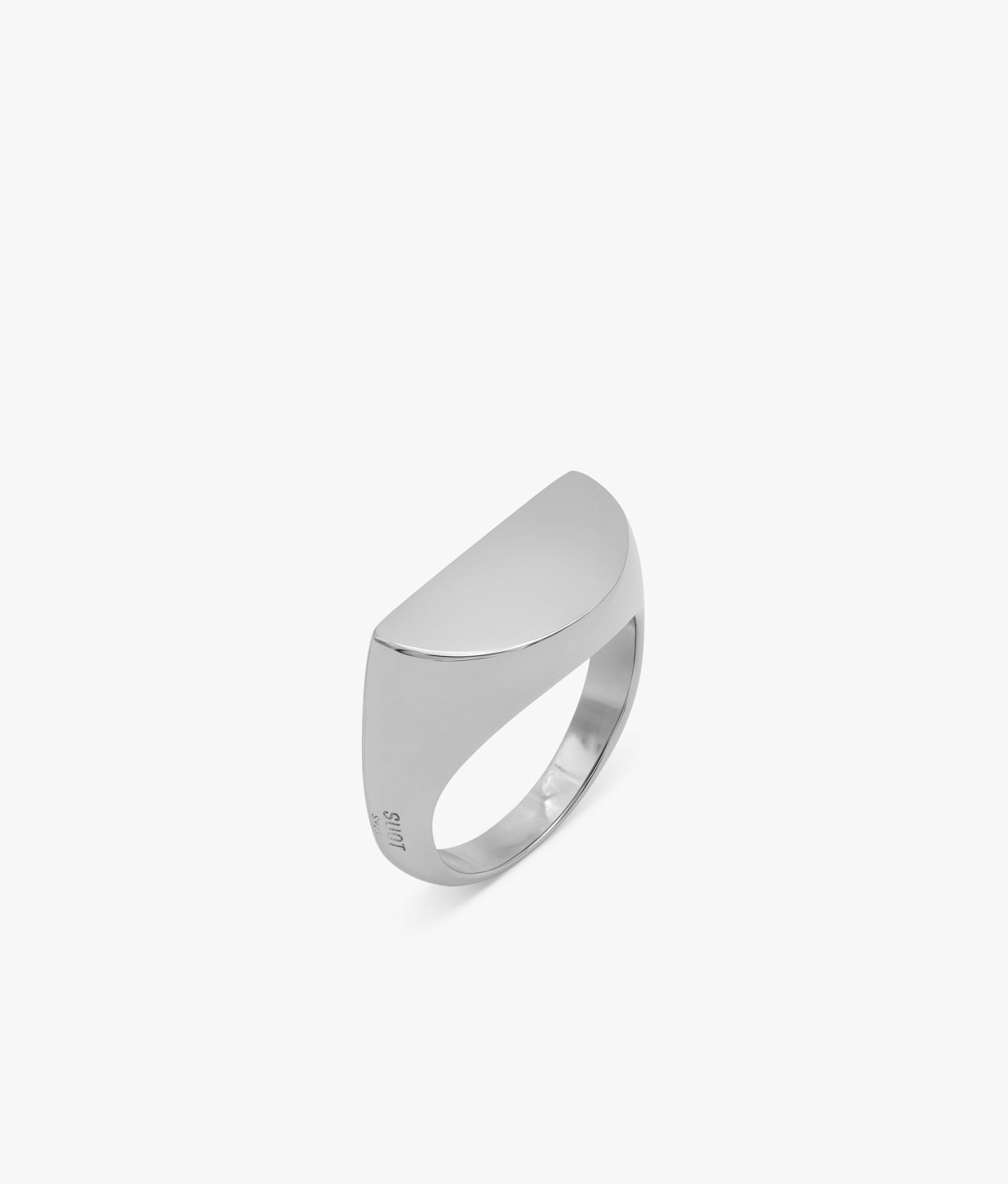 Half Cut Round Signet Ring in Silver