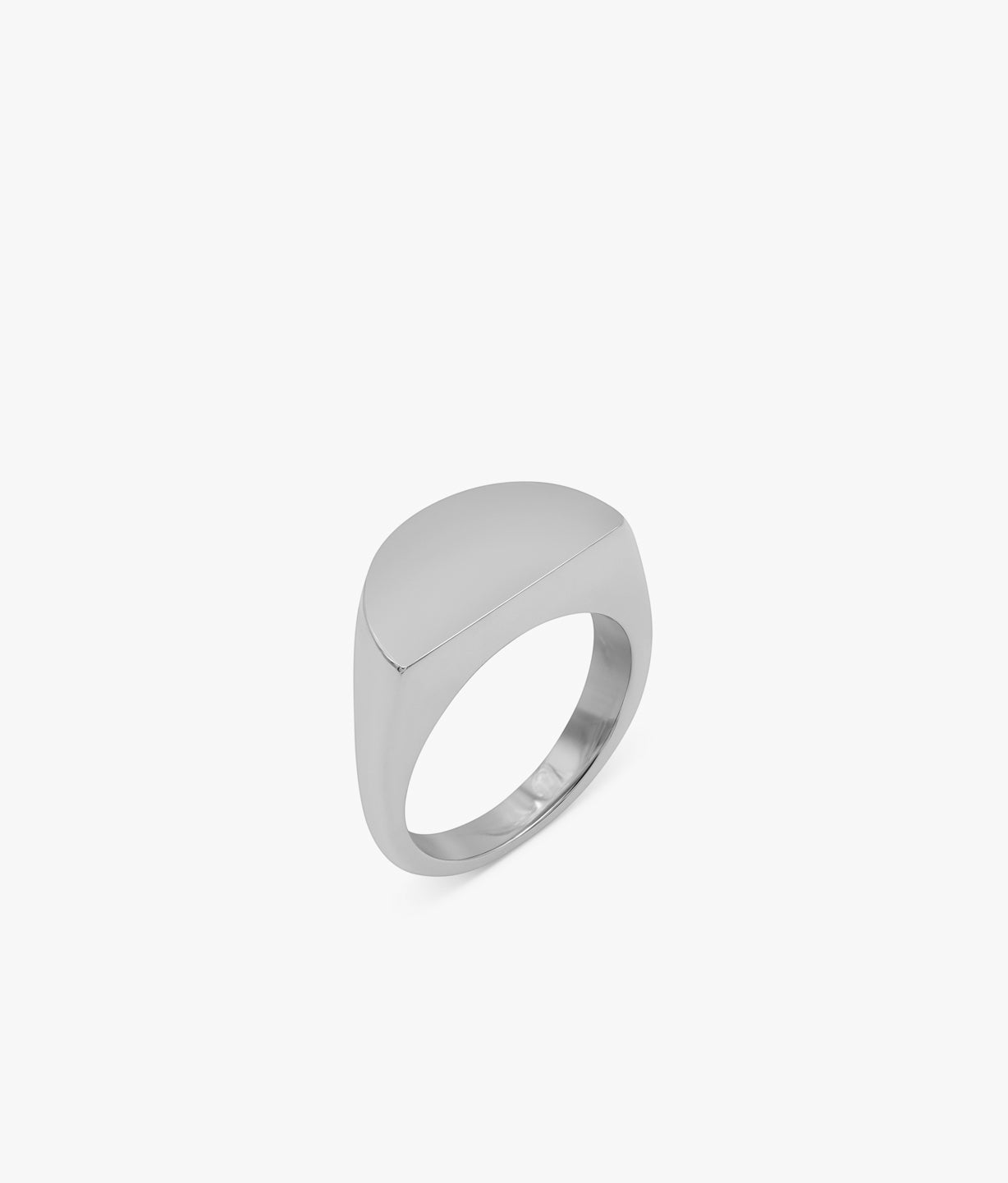 Half Cut Round Signet Ring in Silver