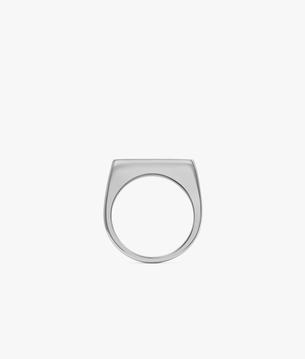 Half Cut Trillon Signet Ring in Silver