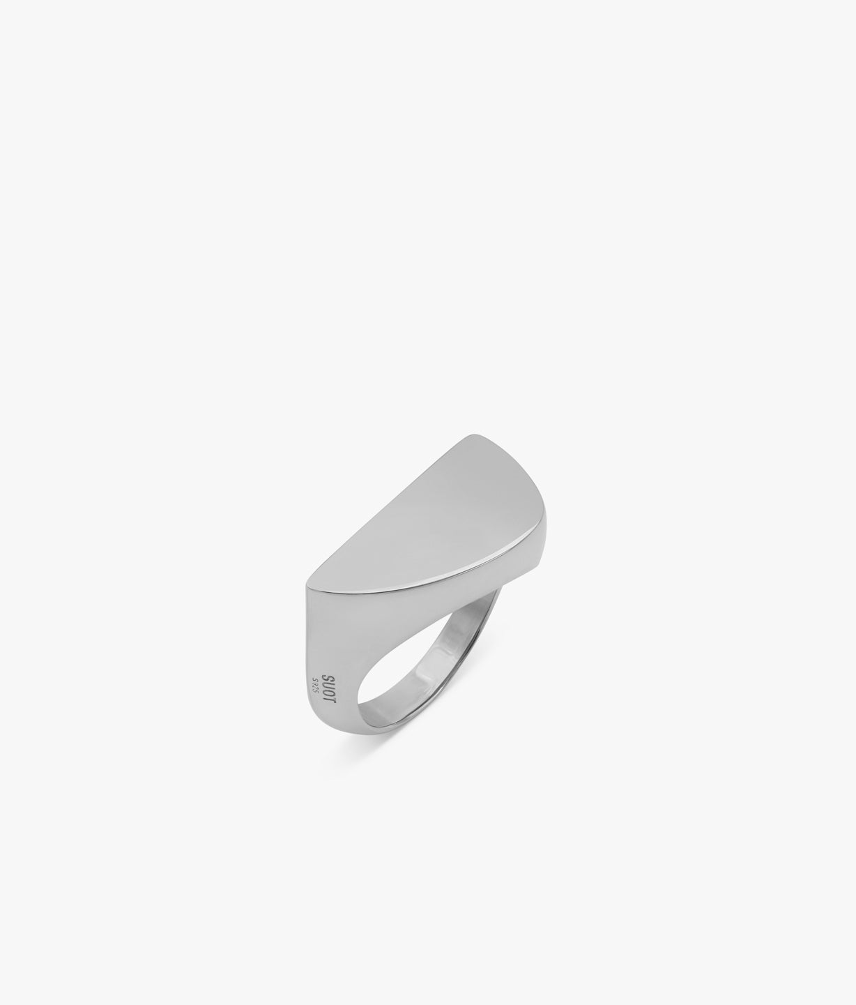 Half Cut Trillon Signet Ring in Silver