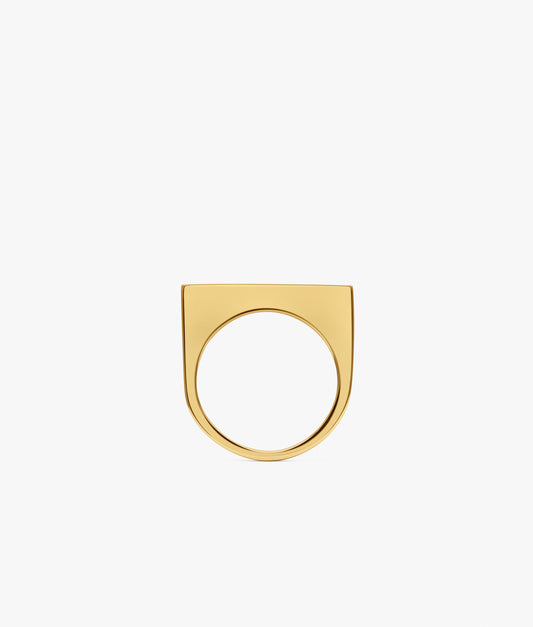 Half Cut Emeralda Signet Ring
