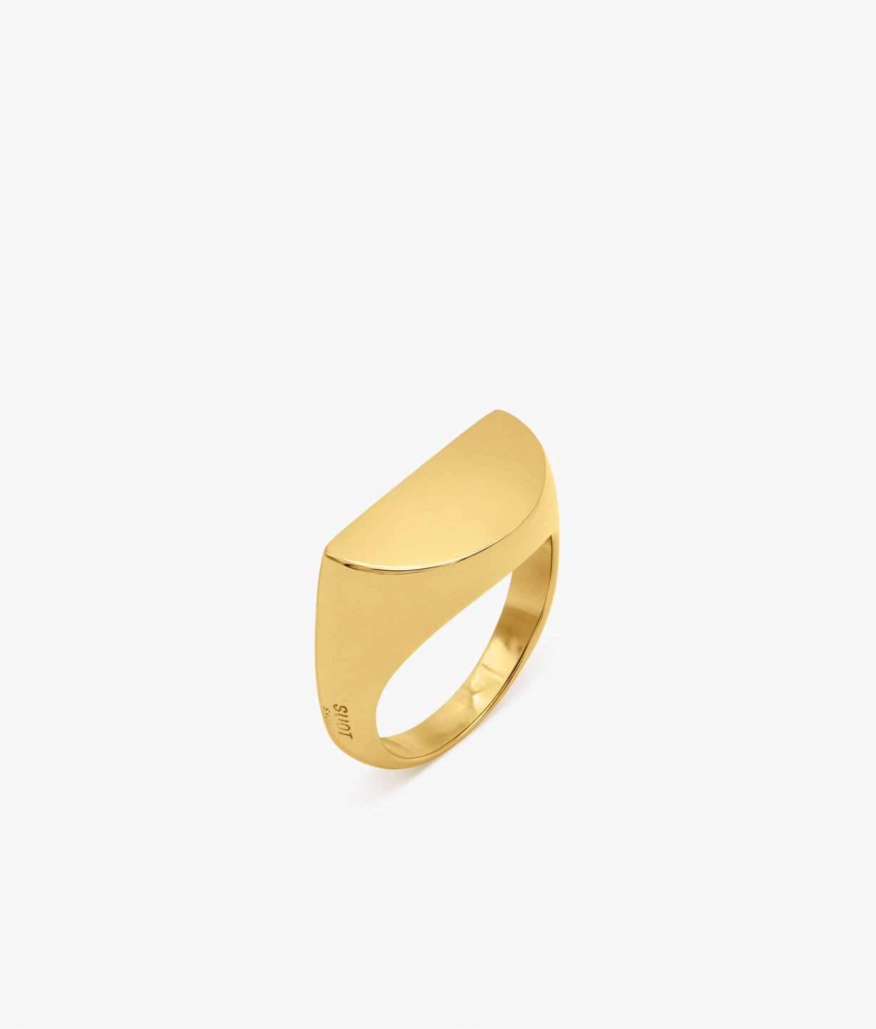 Half Cut Round Signet Ring