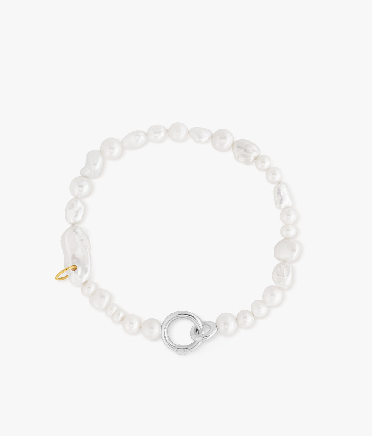 NAKED PEARLS GOLD PLATED SILVER HOLD NECKLACE WITH ENCAPSULATED PEARL