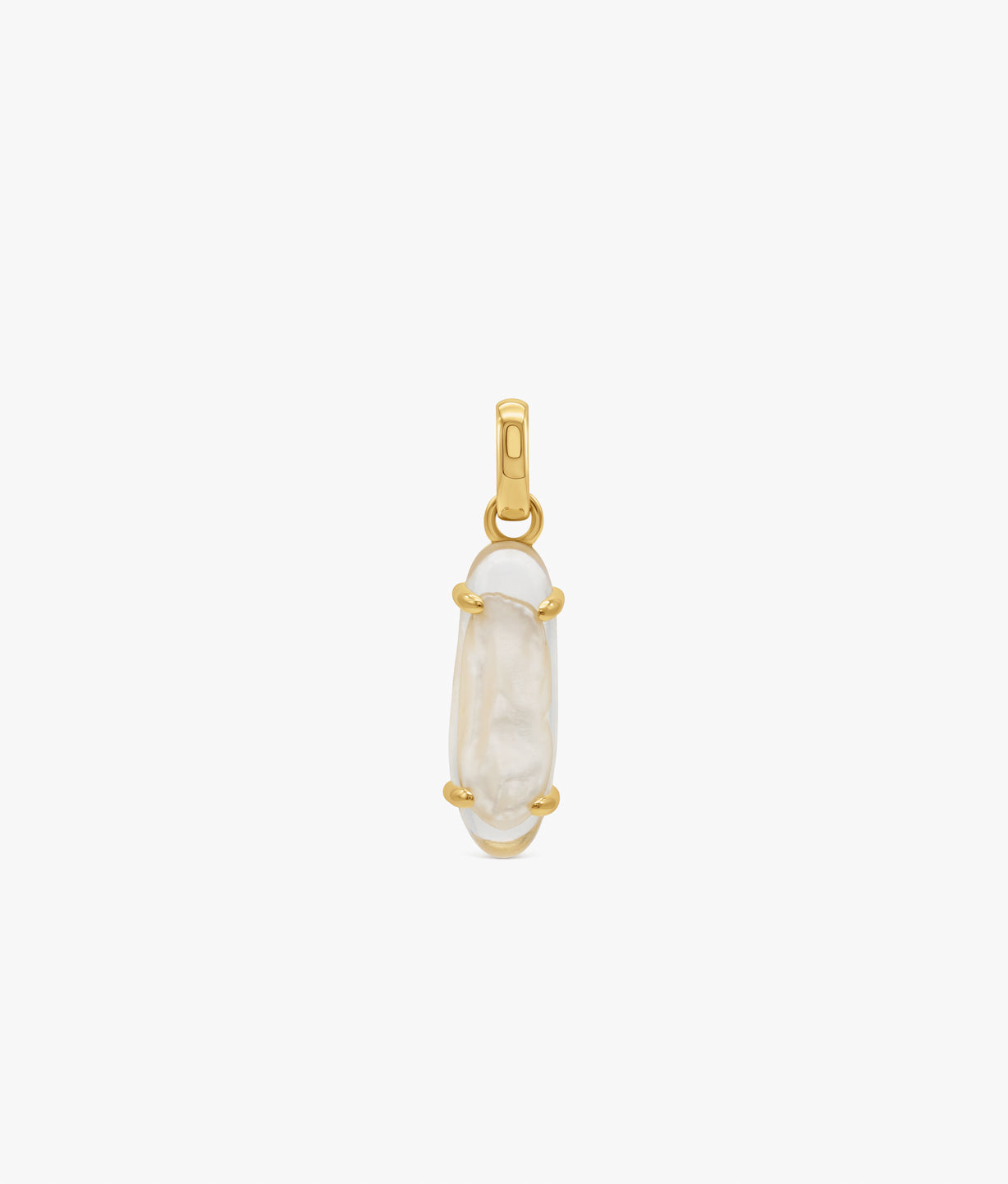 CHARM DE PERLA NATURAL ENCAPSULADA BAÑADO EN ORO