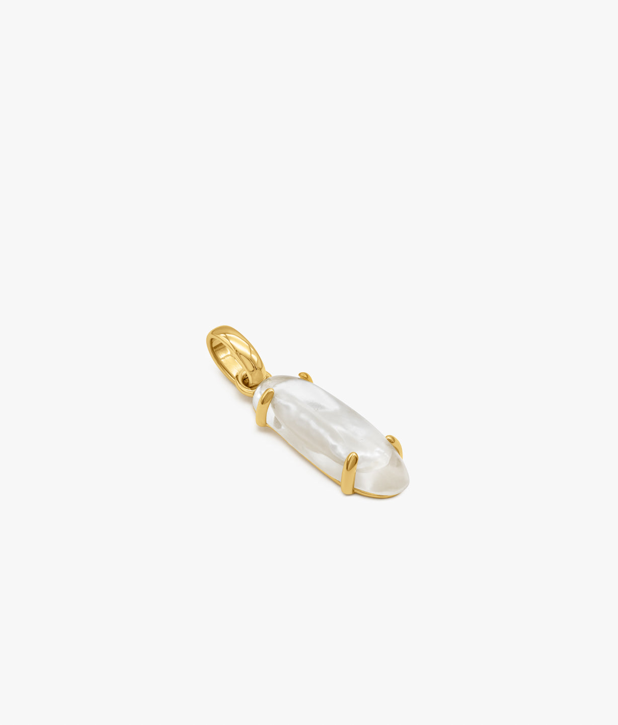 CHARM DE PERLA NATURAL ENCAPSULADA BAÑADO EN ORO