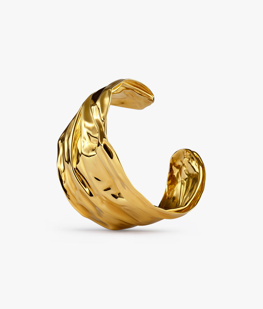 Gold-plated MET Cuff Bracelet, 38 mm