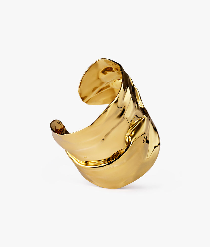 Gold-plated MET Cuff Bracelet, 75 mm