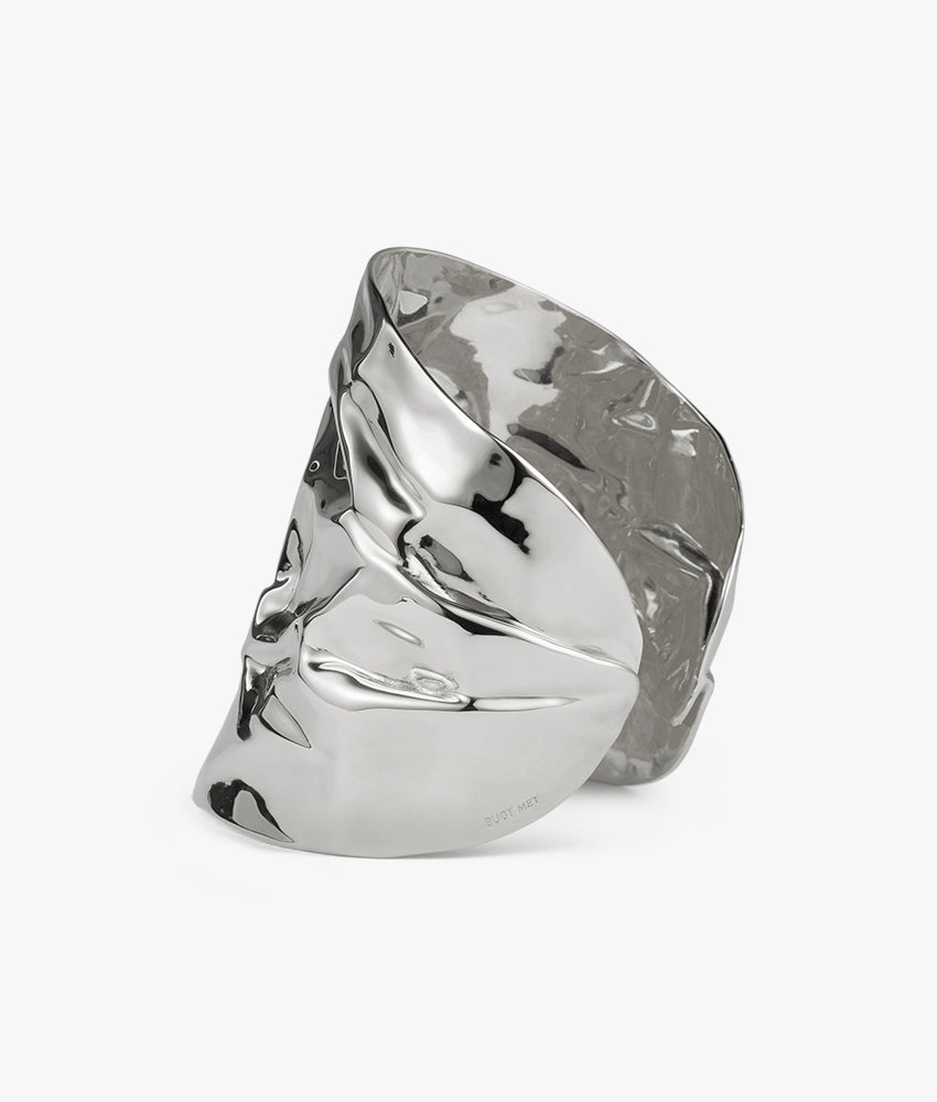 Silver-plated MET Cuff Bracelet, 75 mm