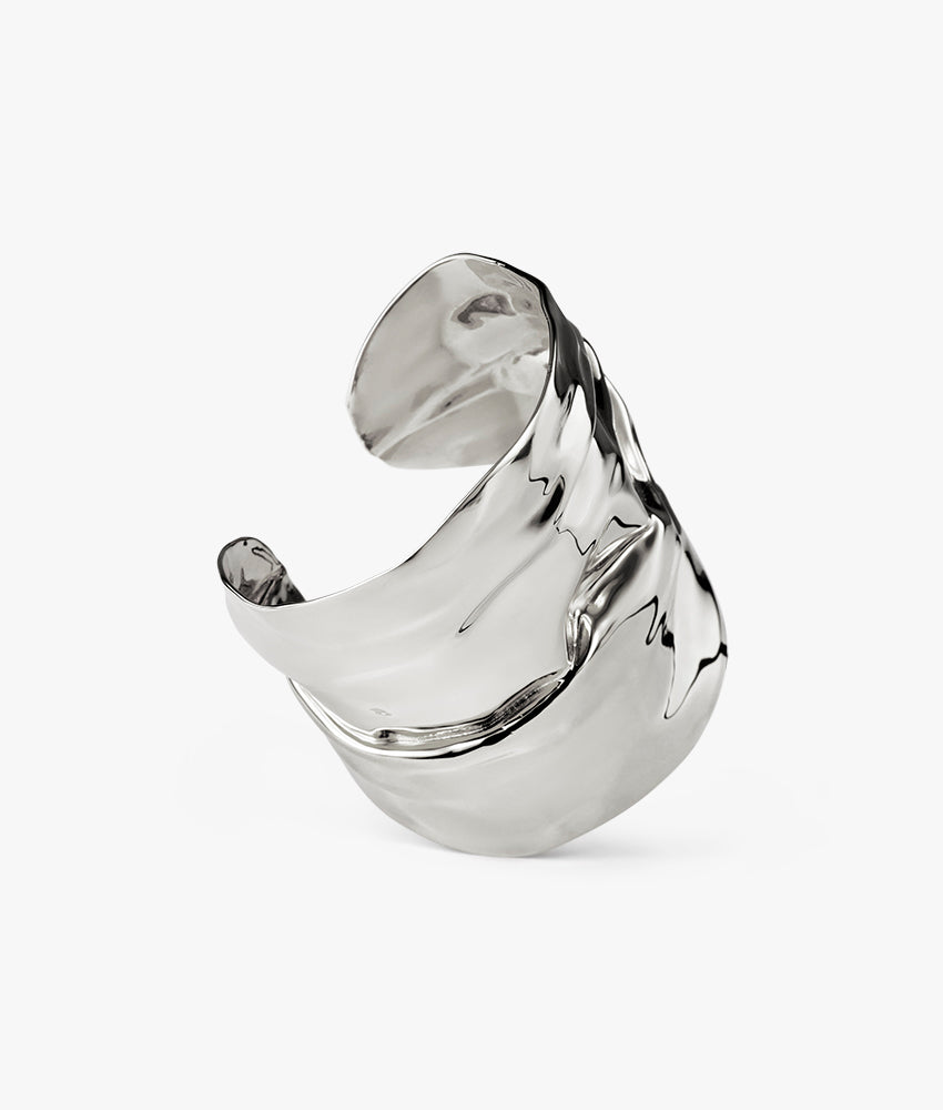 Silver-plated MET Cuff Bracelet, 75 mm