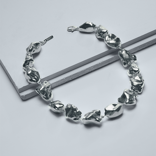 Pepitas Silver Neckace XL