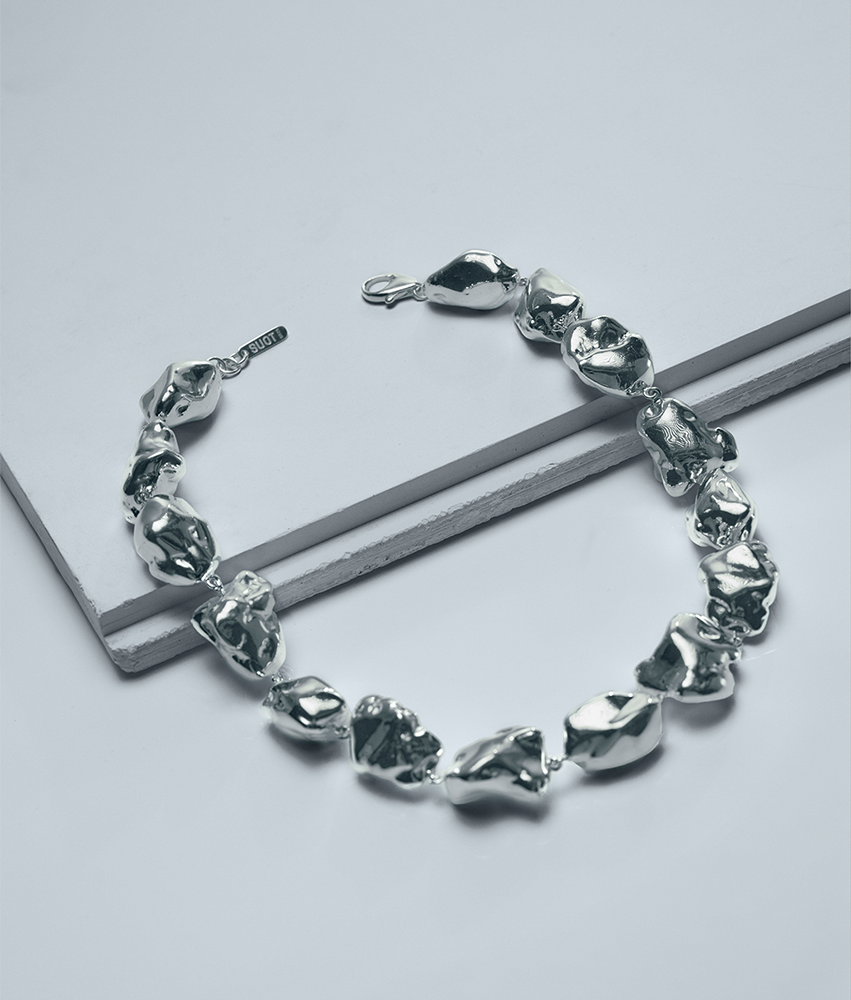 Pepita XL Silver Necklace