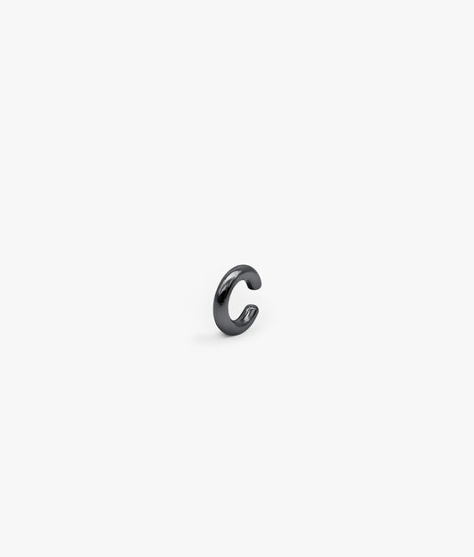 RUTHENIUM PLATED SILVER TUBULAR EAR CUFF